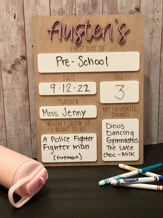 First day of School board