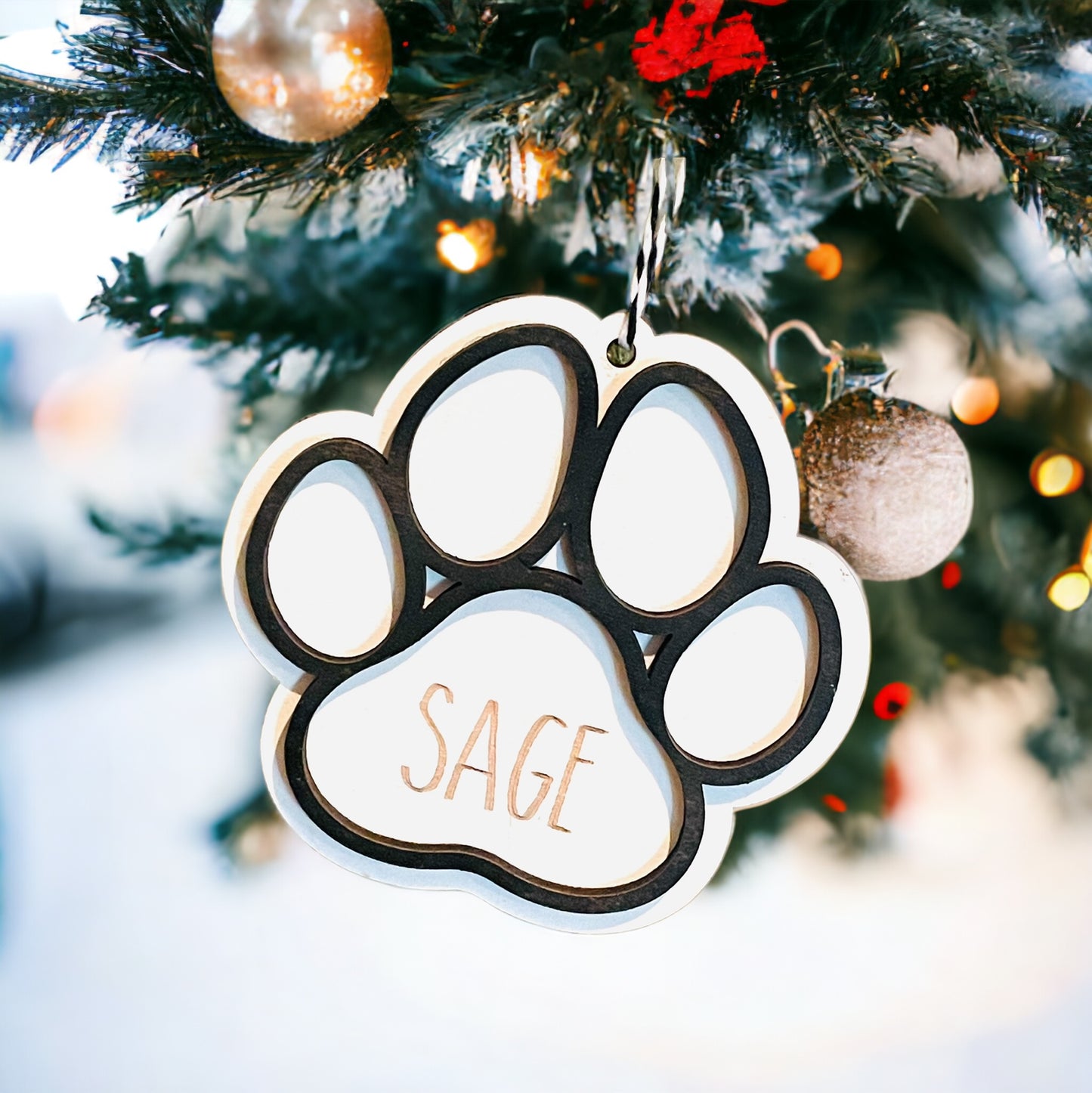 Custom paw print ornaments