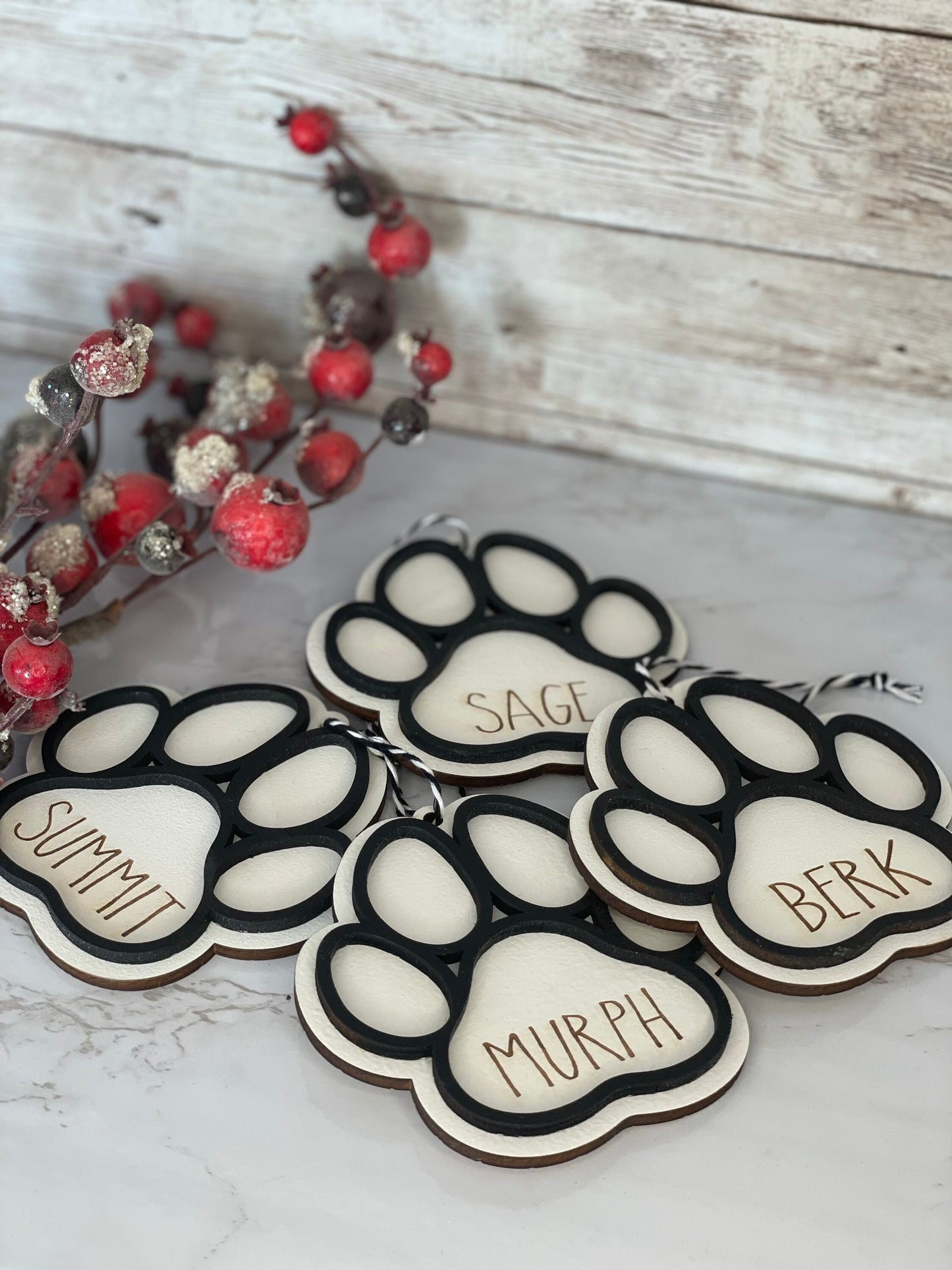 Custom paw print ornaments